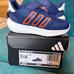 Adidas Kids Navy and Orange Sneakers